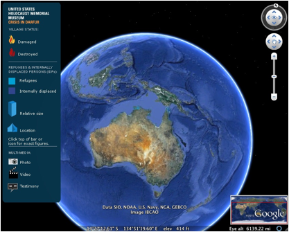 Description: google earth on screen 1892010