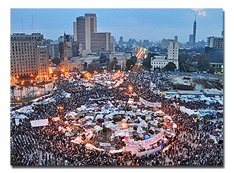 Tahrir Square during 8 February 2011, Author: Mona Source:
http://www.flickr.com/photos/89031137@N00/5427680747/