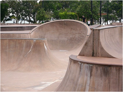Figure 3. Singapore's East Coast Park offers the skater features that are not usually found in the natural urban environment