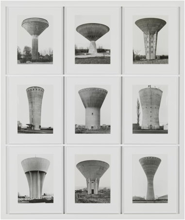 Figure 7. Water Towers by Bernd and Hilla Becher. Group of Six Typologies, 1972–2009