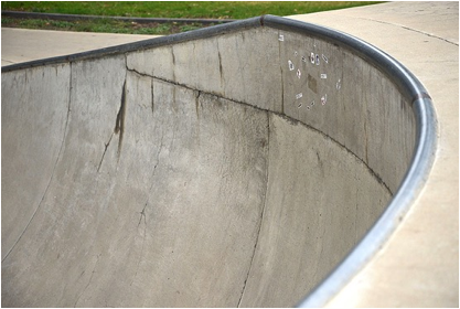 Figure 14. The stickers on this ramp indicate the high point of a skater.