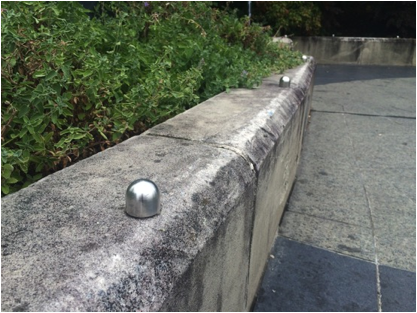 Figure 20. Skate stoppers are used to deter skateboarders from utilising urban features.