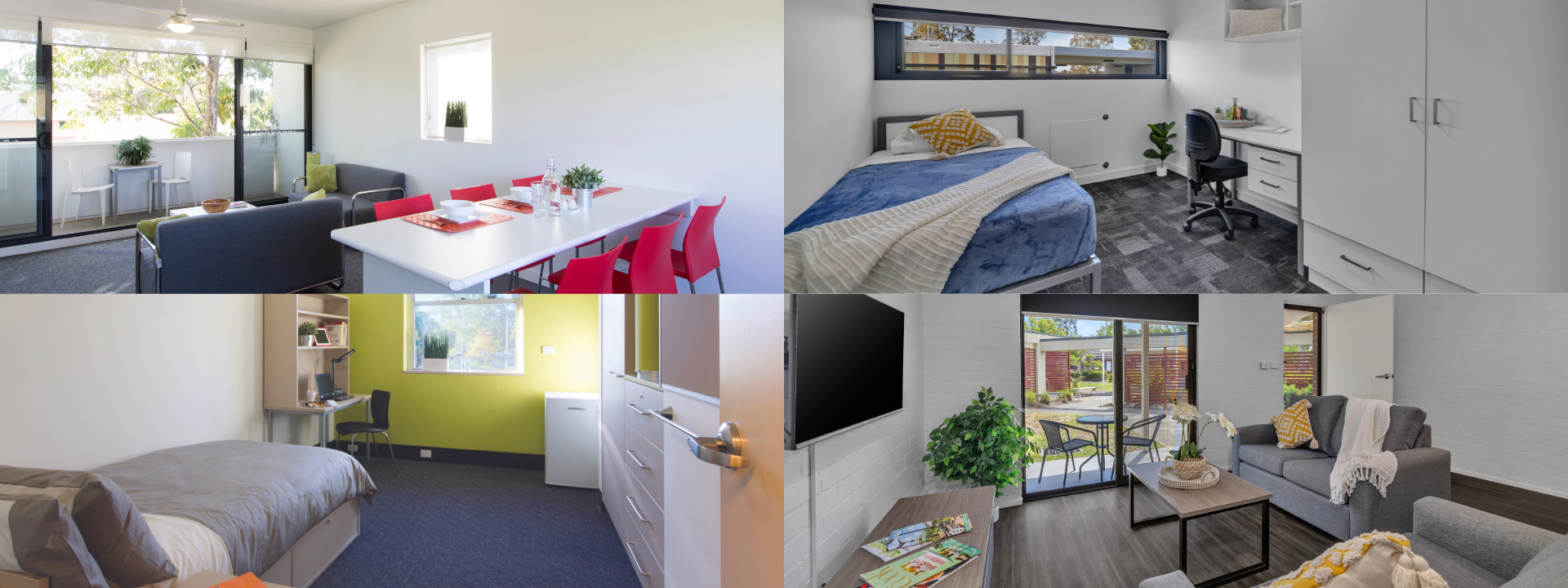 Images from accommodation options at Western Sydney University