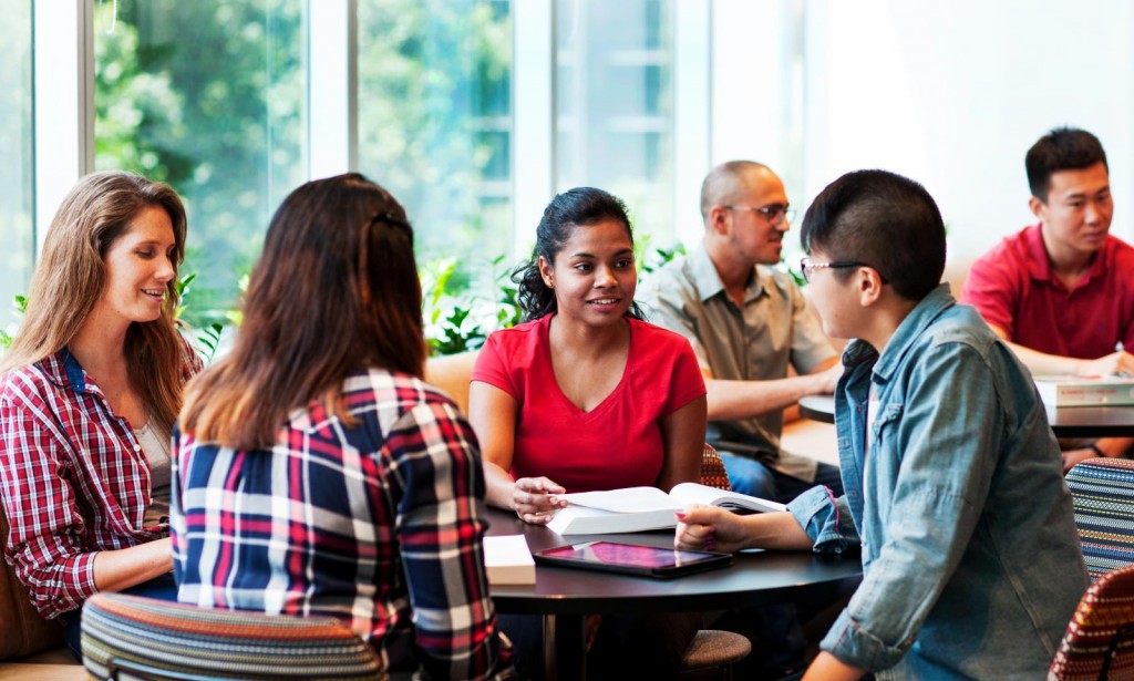 Group of students studying