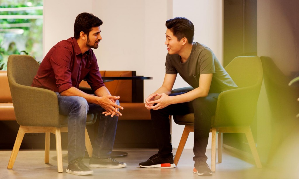 Two students talking