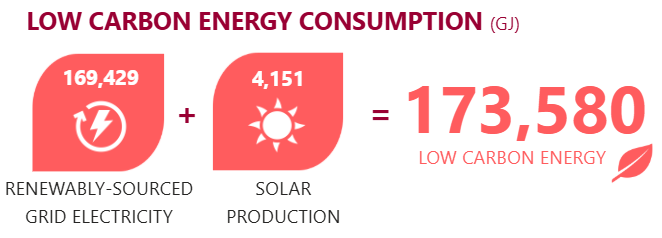 Low carbon energy consumption (GJ)